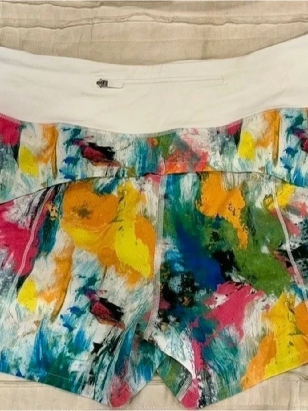 NWT lululemon Speed Up MR Short 4" Lined Abstract Athletic Shorts in White &